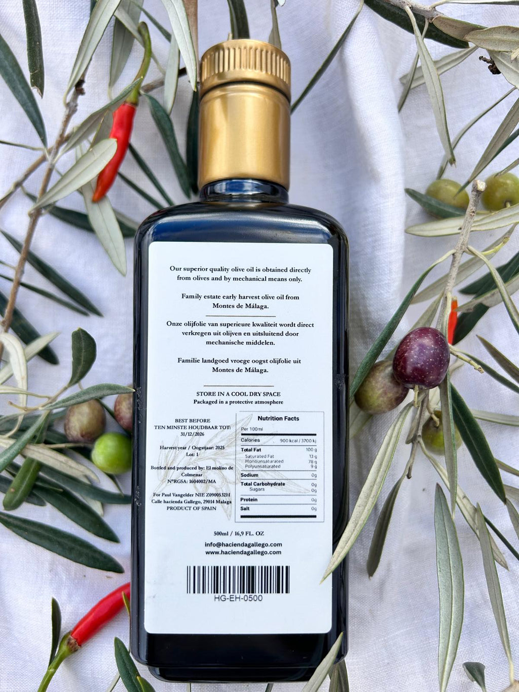 Olijfolie 500ml (EVOO)